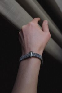 Elastic steel bracelet with Sterling Silver letter