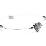 <b>Illusion</b><br> Bracelet with heart and zirconia pavè