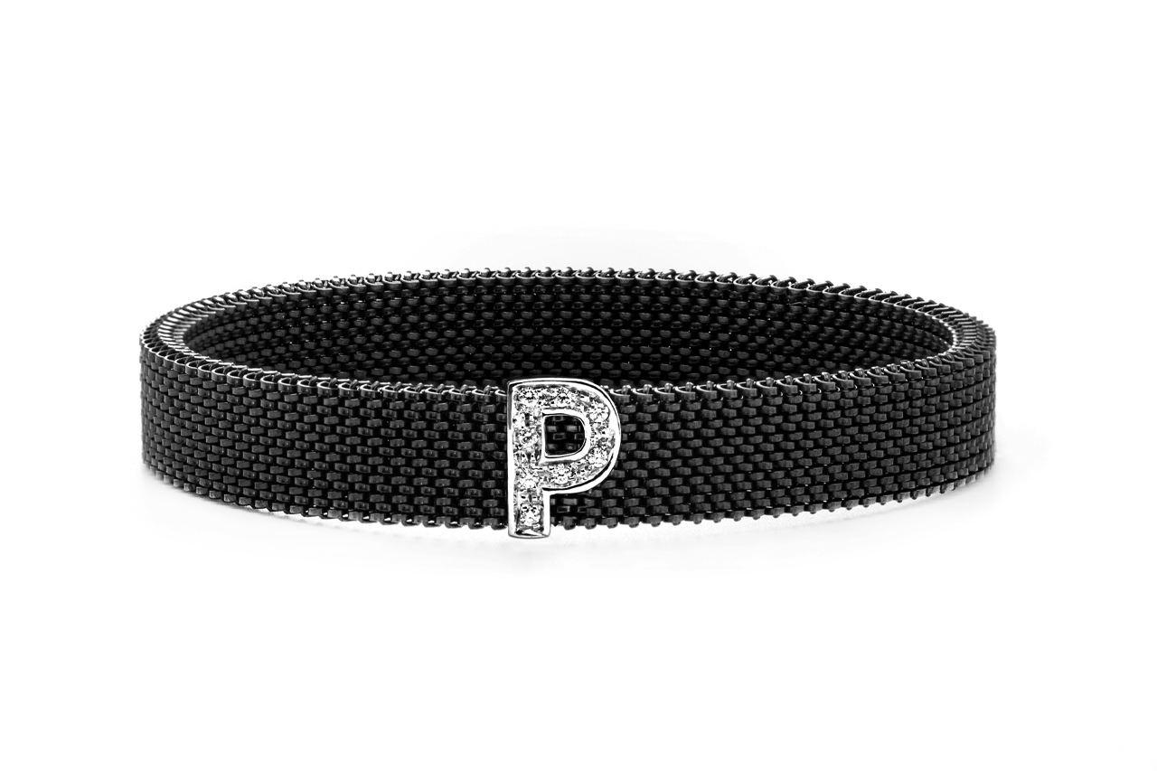 bracciale lettera oro diamanti