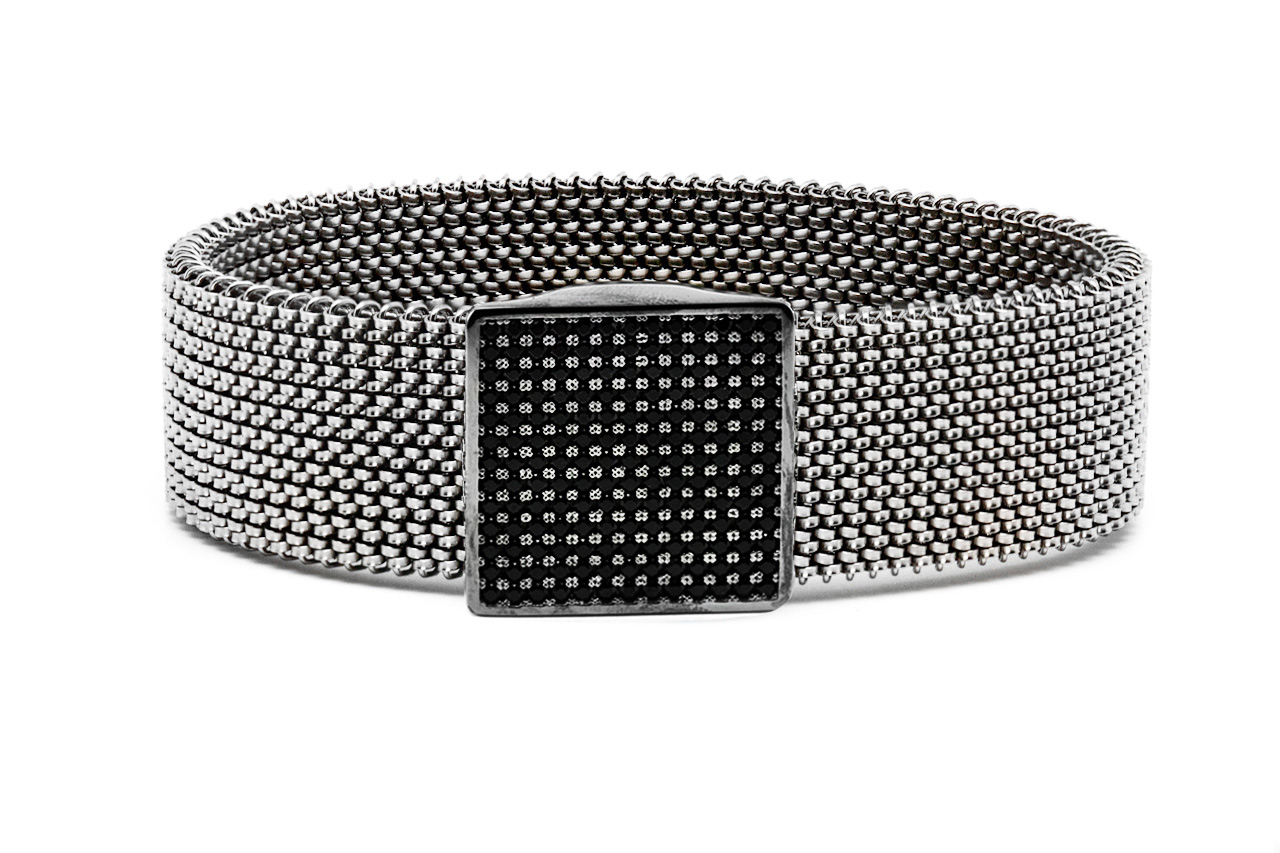 <b>Iconic Edge </b><br>Bracciale Bold con pavé di zirconi